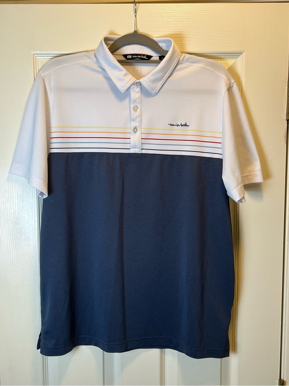 TRAVIS MATHEW Polo Shirt With Pinstripes